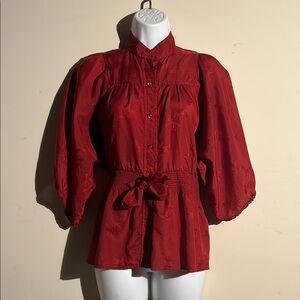 Vintage Contempo Casuals Elegant Red Women's Top